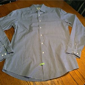 Ben Sherman Tailoring men’s Dress Shirt size 16 (34-35) Blue & White Check